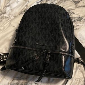 MK black logo medium purse backpack